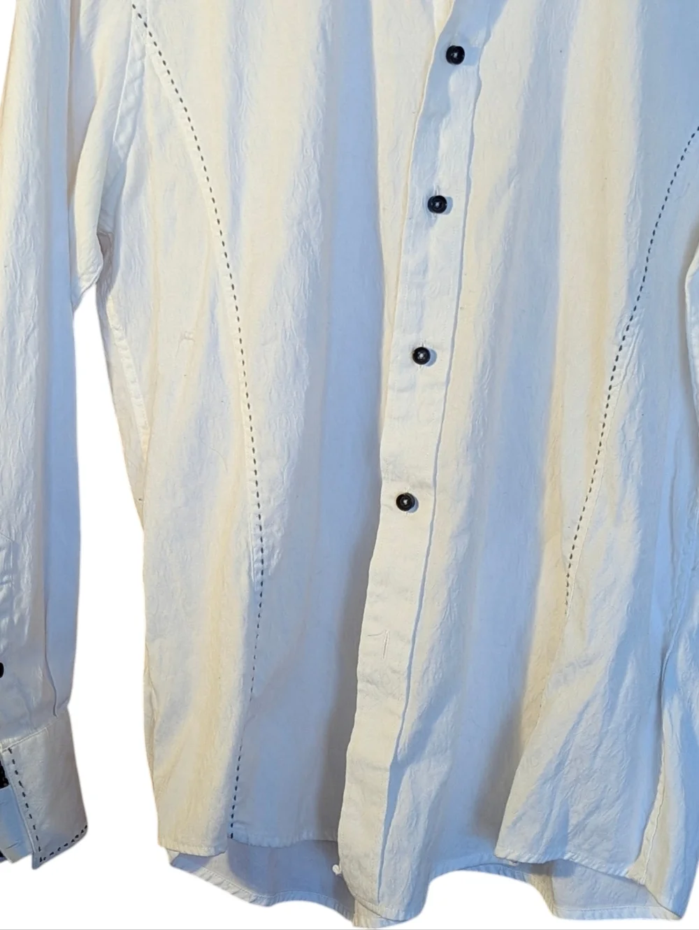 Zagiri Men's White Button-Up Dress Shirt L Casual Streetwear Contrast Cuff Skate